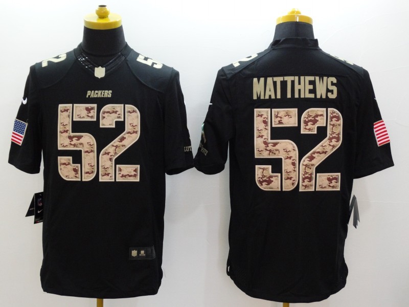 Men's Green Bay Packers Clay Matthews #52 Black Jersey